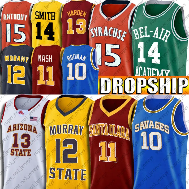 كرة السلة NCAA Steve Dennis Nash Rodman Jersey Santa Clara University Ja Trae Morant Young Jerseys Will Carmelo Smith Anthony Dwyane James Wade Harden Iverson