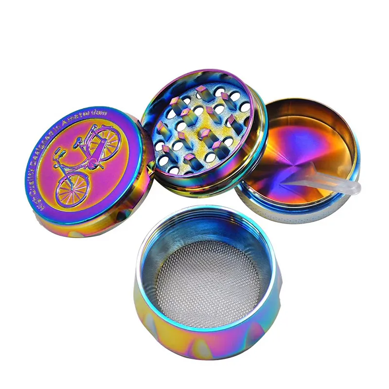 Rainbow Herb Grinder 4 Layers 43MM Diameter Grinders Zinc Alloy Tobacco Crusher Smoking Grinder 5943IBS