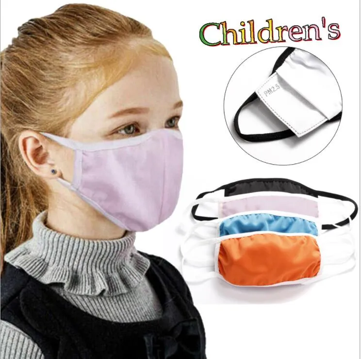 Kid's Face Masks Kids Solid Face Mask Cartoon Mouth Cover Cotton Anti Dust Protective Masks Washable Reusable Anti Fog Mouth Mask ALSK568