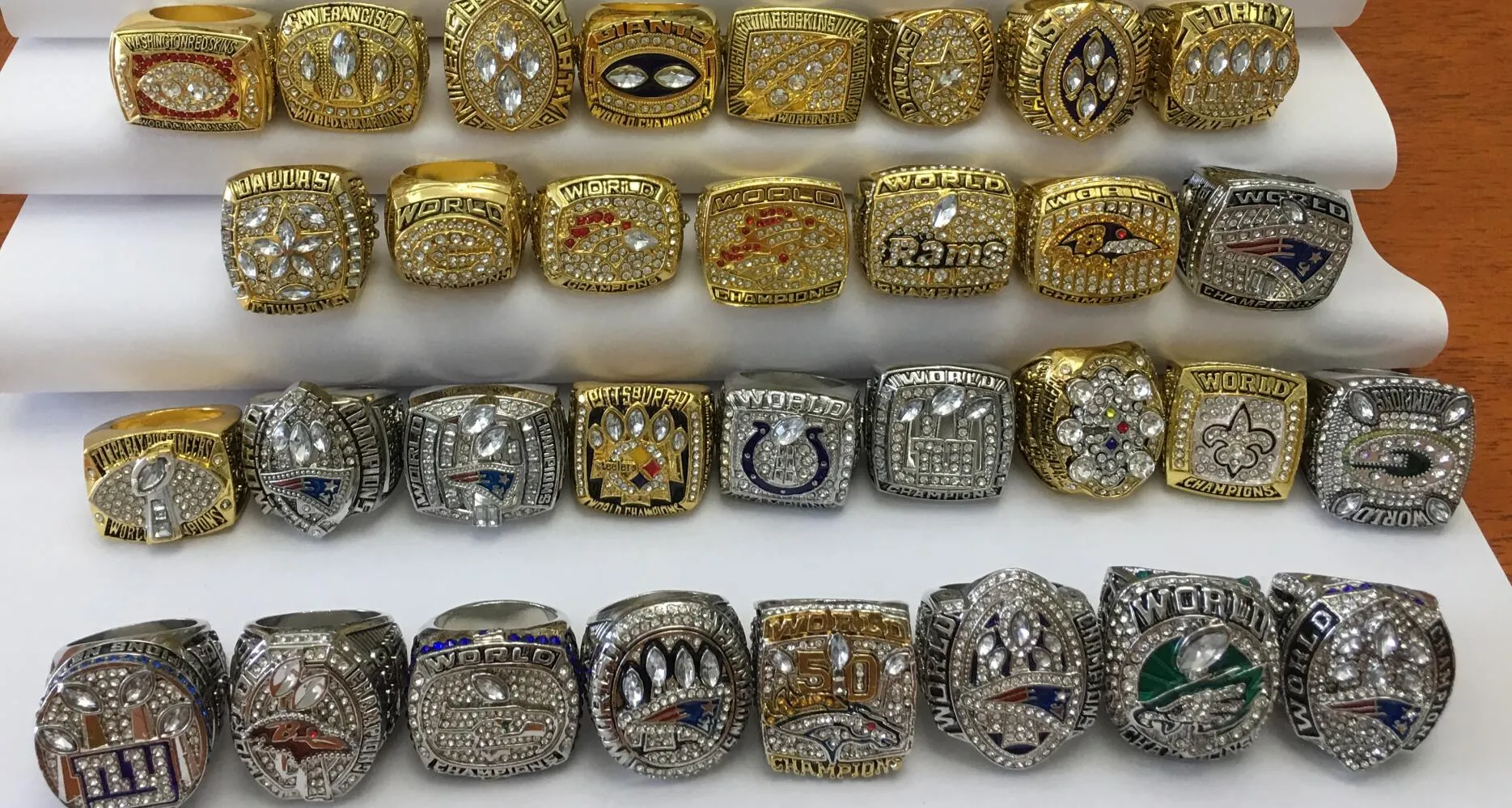 American Football Championship Rings: Team & Year Sets