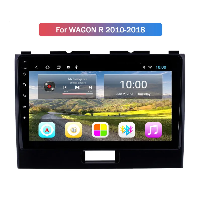 Android Car Video Multimedia Player med Auto GPS Navigator Radio Dashboard Placering Head Unit Ingen DVD för Suzuki Wagon R 2010-2018