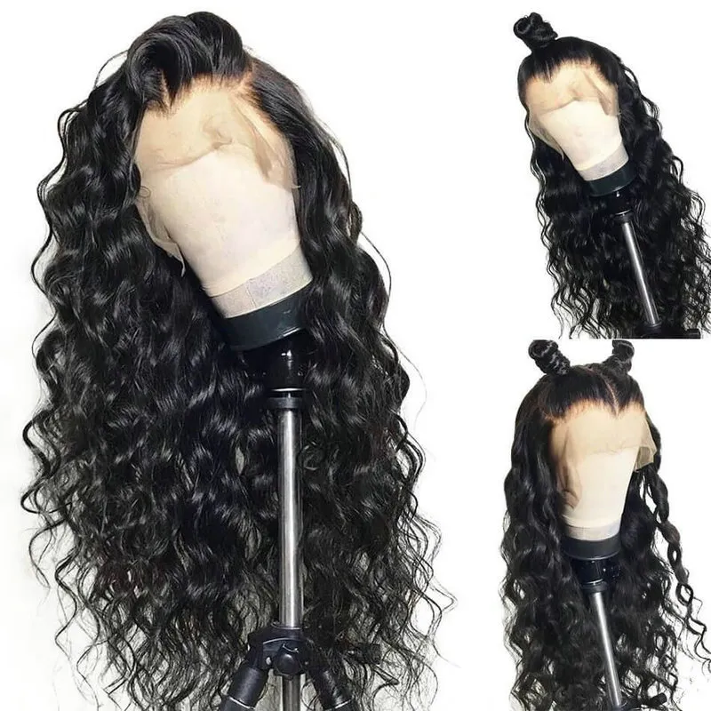 24inch Natural Black Long Kinky Curly Hair Cheap Synthetic Lace Front Wigs Baby Hair High Temperature Fiber Soft Lace Wigs Free Ship From 14 62 DHgate