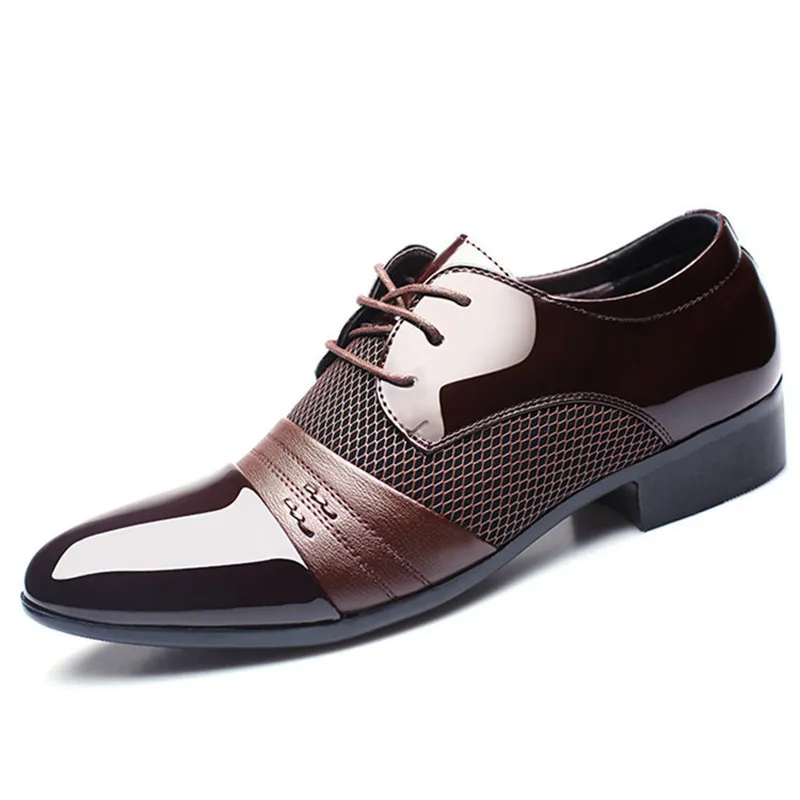 Merkmak Mens Leather Oxford Popular Mens Dress Shoes Breathable