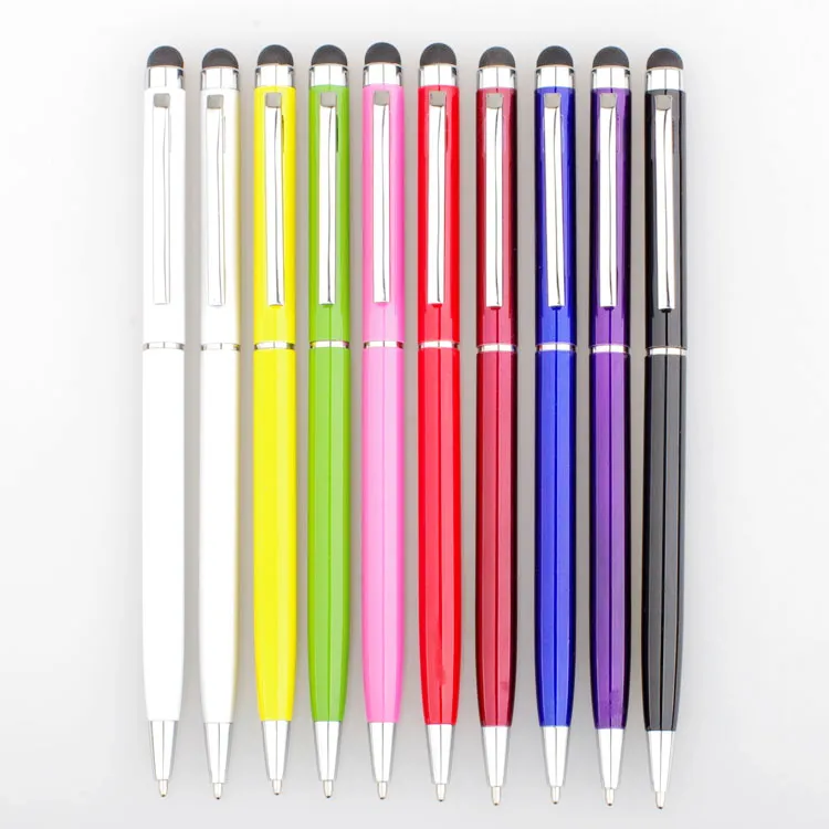 2 i 1 kapacitiv penna pekskärm pennor + kulpunkt för smart telefon tablett