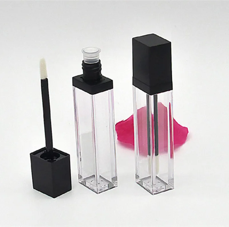 7 ml di lucidalabbra in plastica quadrata trasparente per labbra gloss vuote contenitore per labbra con lebbra cosmetiche di imballaggio glassa bottiglia Dhl