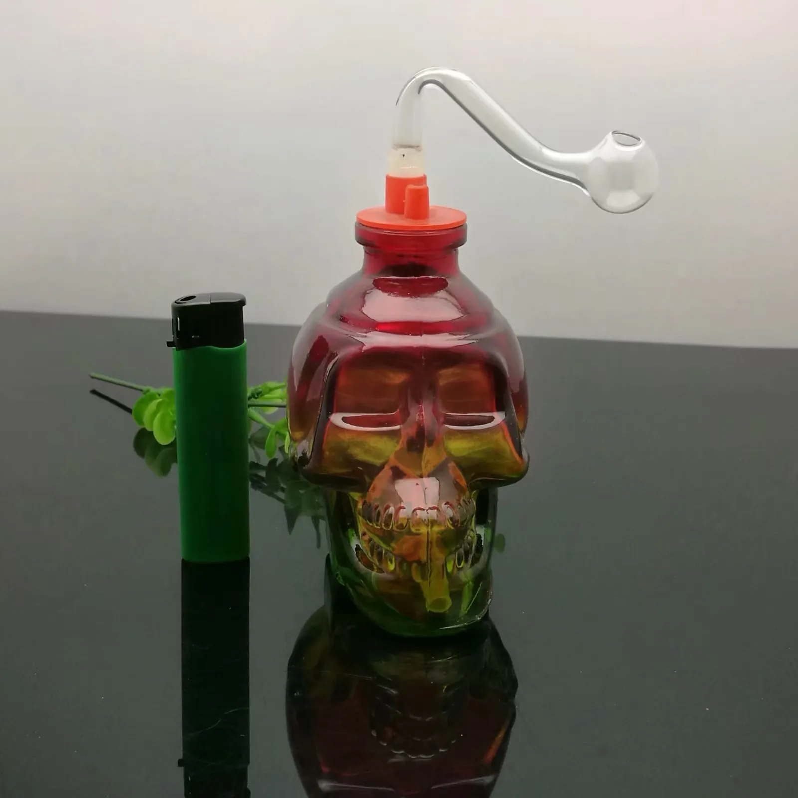 Europe et Amérique barboteur fumer tuyau d'eau Bong en verre Pot en verre d'os épaissi coloré