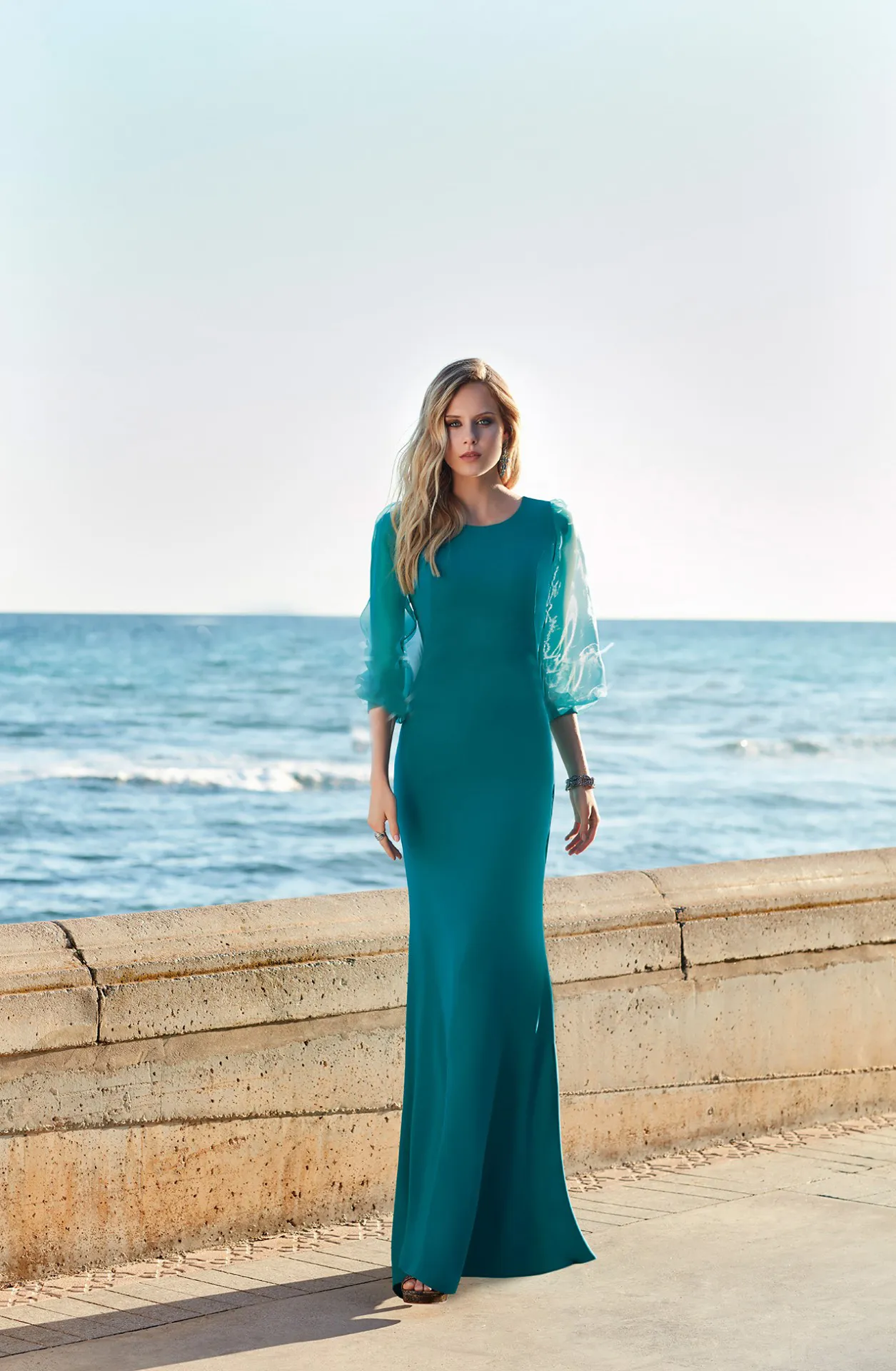 evening dress tops Long Formal A-Line Lace Evening Dress by LaDivine CK2401 main image 1
