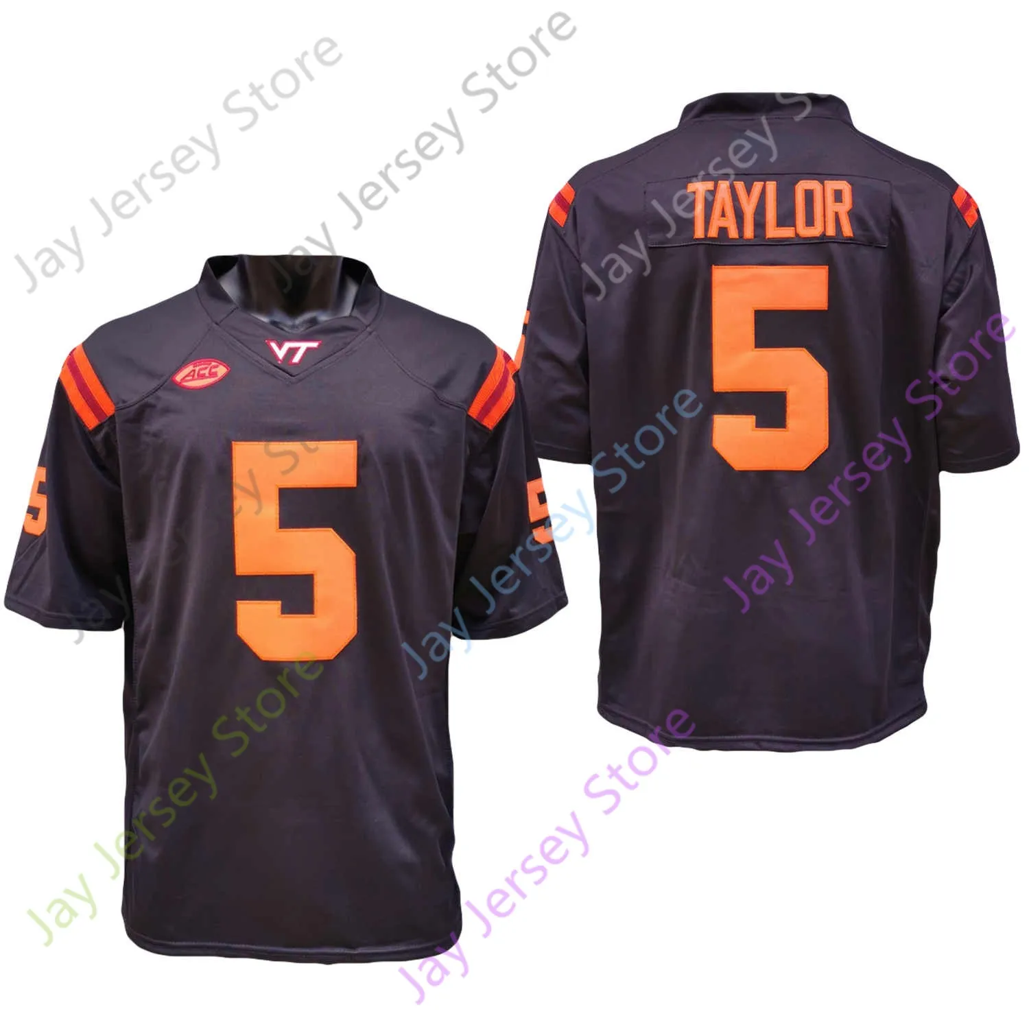 2020 Nieuwe NCAA Virginia Tech Hokies Jerseys 5 Tyrood Taylor College Football Jersey Black Size Youth Adult