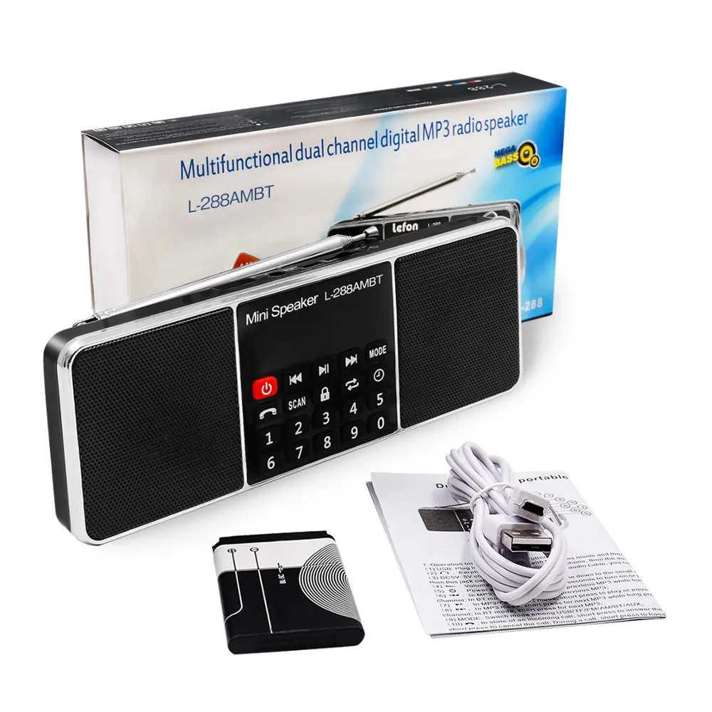 Digital Portable Radio: AM FM Bluetooth Speaker, Stereo MP3 Player, TF ...