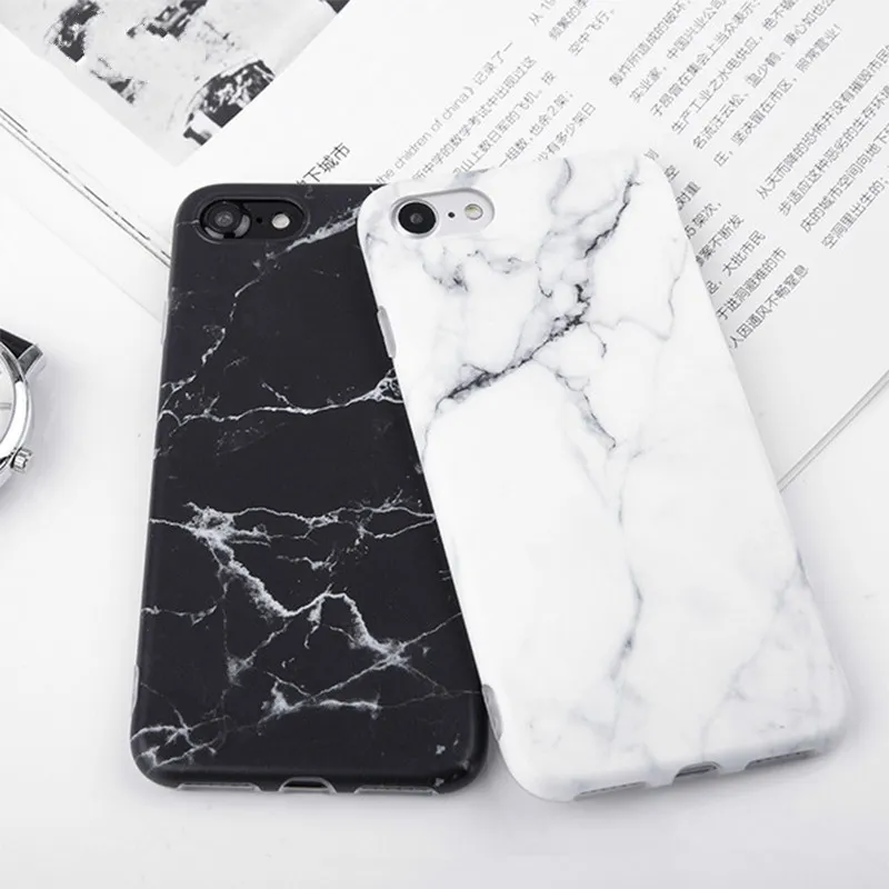 Marble Caso Gel de pedra para Apple iPhone 7 6s 6 8 Plus 11 PRO SE X 10 casos XR XS Max Preto Branco suave mole Phone Case Atacado