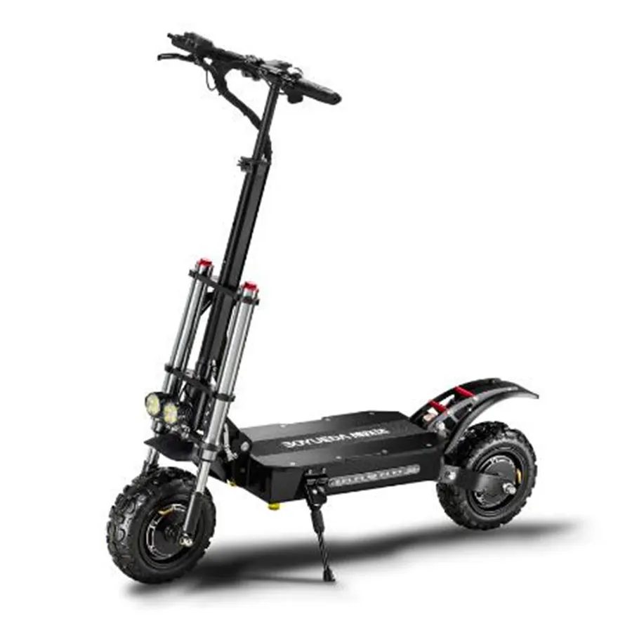 Off-Road Elektrikli Scooter 60 V 5200 W Ile Çift Sürücü Yetişkin Hızlı Katlanır 11 Inç Yol Lastik Şehir Bisikleti