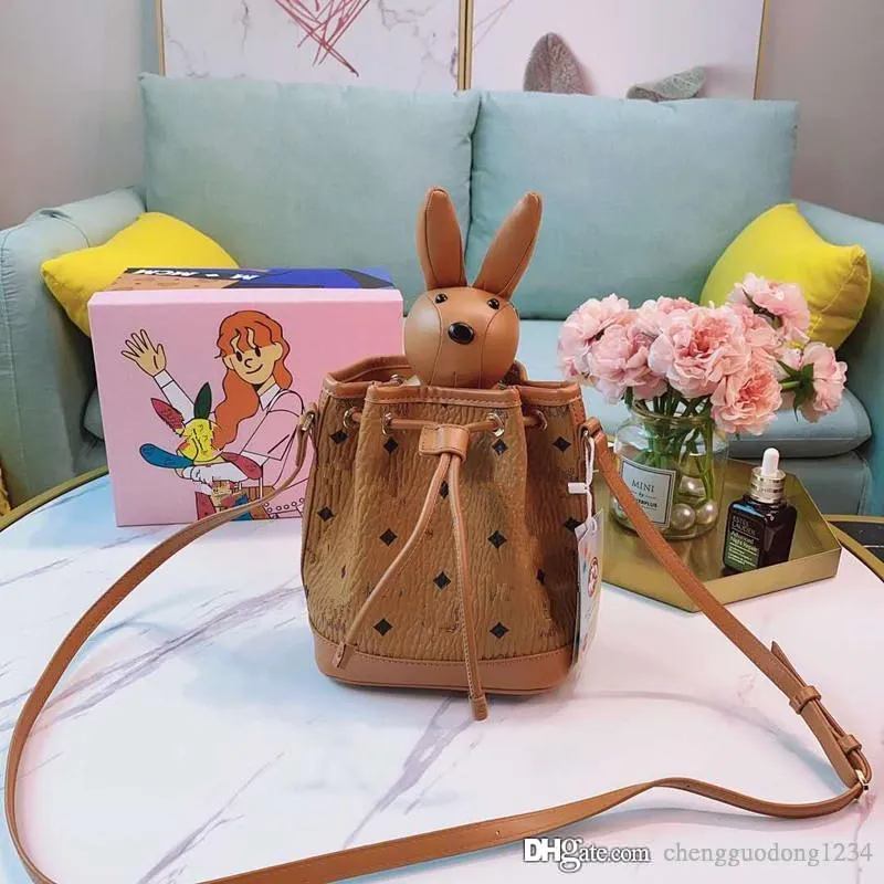 Borsa a tracolla con coulisse Borsa a secchiello Borse da donna Vogue Of New Fund Of Printed Satchel Joker Rabbit Single