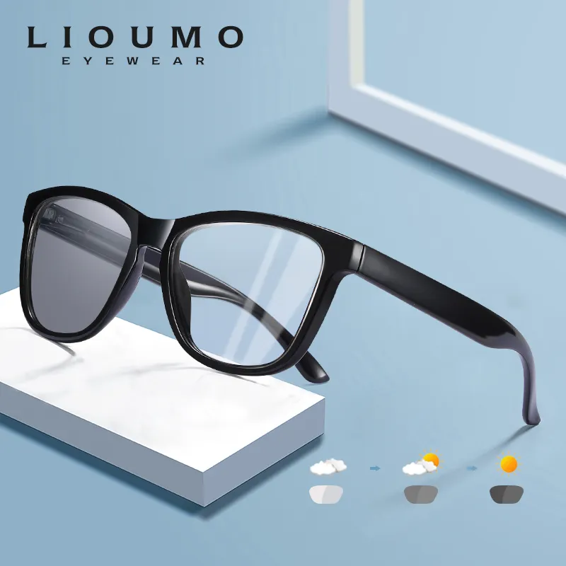 Lioumo classics photochromiques verrouses femmes anti-bleu clair lunettes de bloces uv les verres de blocage des lunettes unisexes unisexes