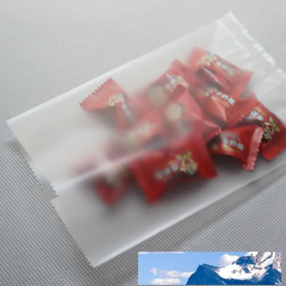 Mattierter, transparenter Flachbeutel – 200 Stück/8 x 12 cm, matte, undurchsichtige, transparente Lebensmittelverpackung, Polybeutel, Keksaufbewahrungsbeutel, heißgeöffnete Versiegelungsverpackung