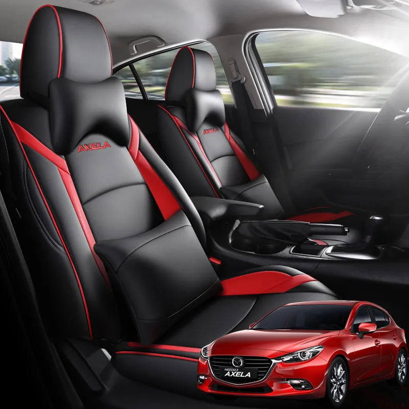 Coprisedile per auto di qualità di lusso per Mazda 3 Axela 2014 2015 2016 2017 2018 2019 in pelle adatta per quattro stagioni Accessori per lo styling automatico3071