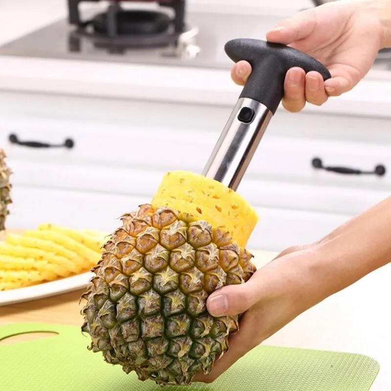 Acier inoxydable ananas éplucheur cuisine outil fruits Corer trancheuse éplucheur tige décapant ananas couteau en gros LX2581