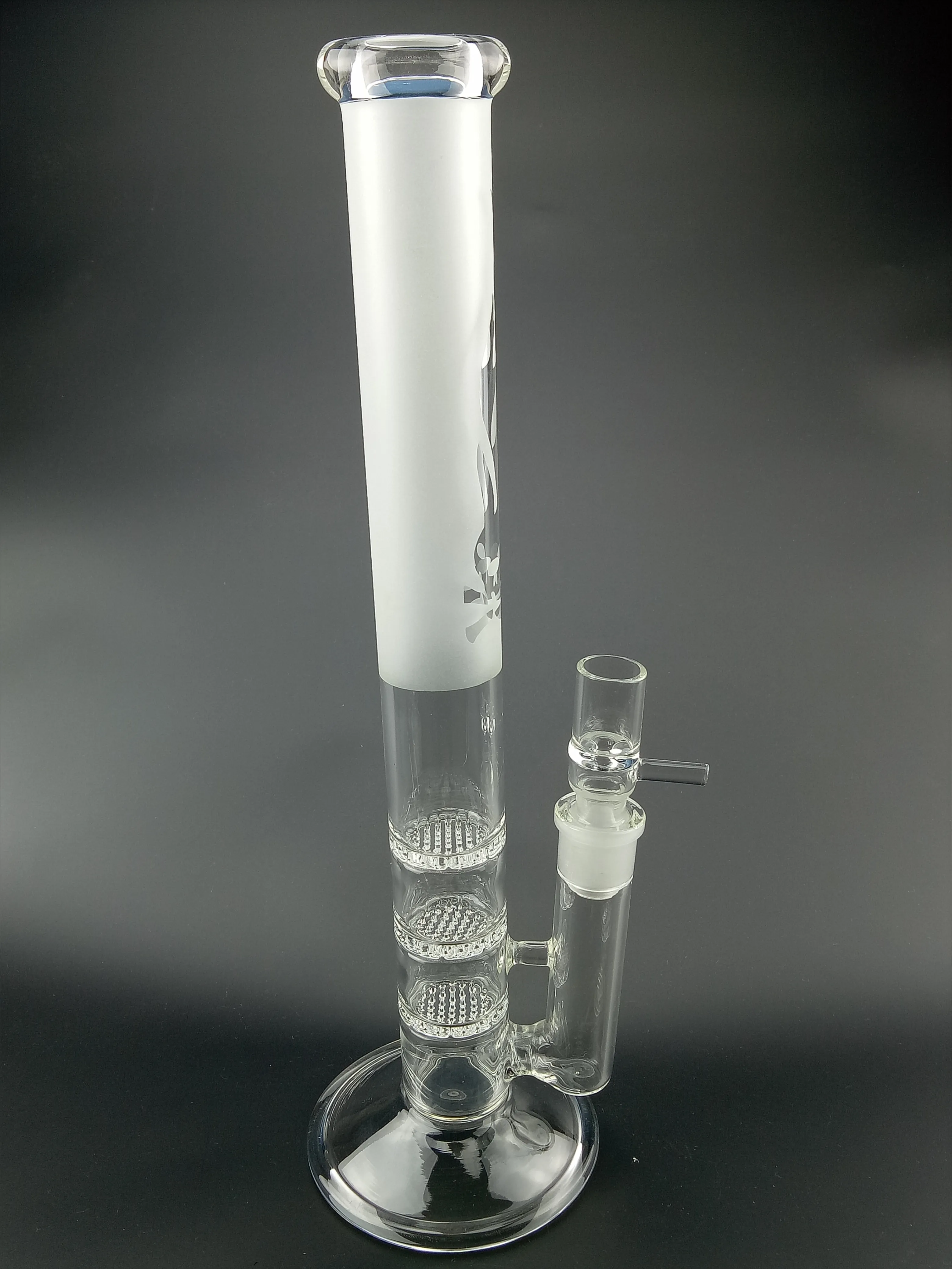 14 inç cam su bongs nargile buzlu 3layer petek filtreleri dab teçhizat stright tüp 18mm eklem