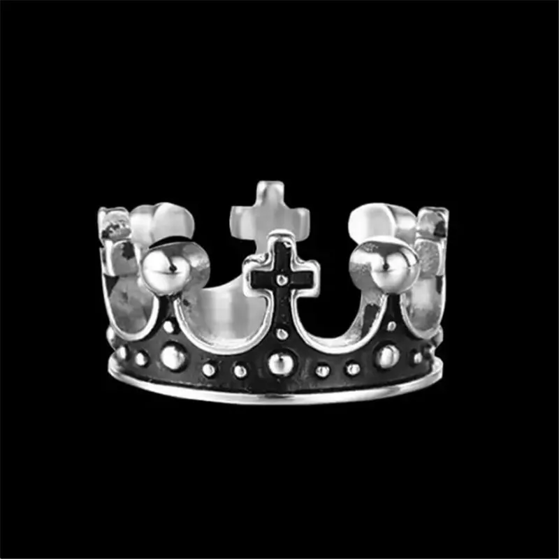 1pc Worldwide The King Crown Ring 316L Stainless Steel Band Party Fashion Jewelry Unisex Ring2572