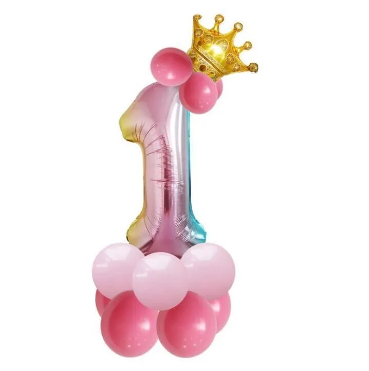 Ballon Chiffre 18 Ans Or 70cm Décoration De Fête D'anniversaire Avec De La  Paille