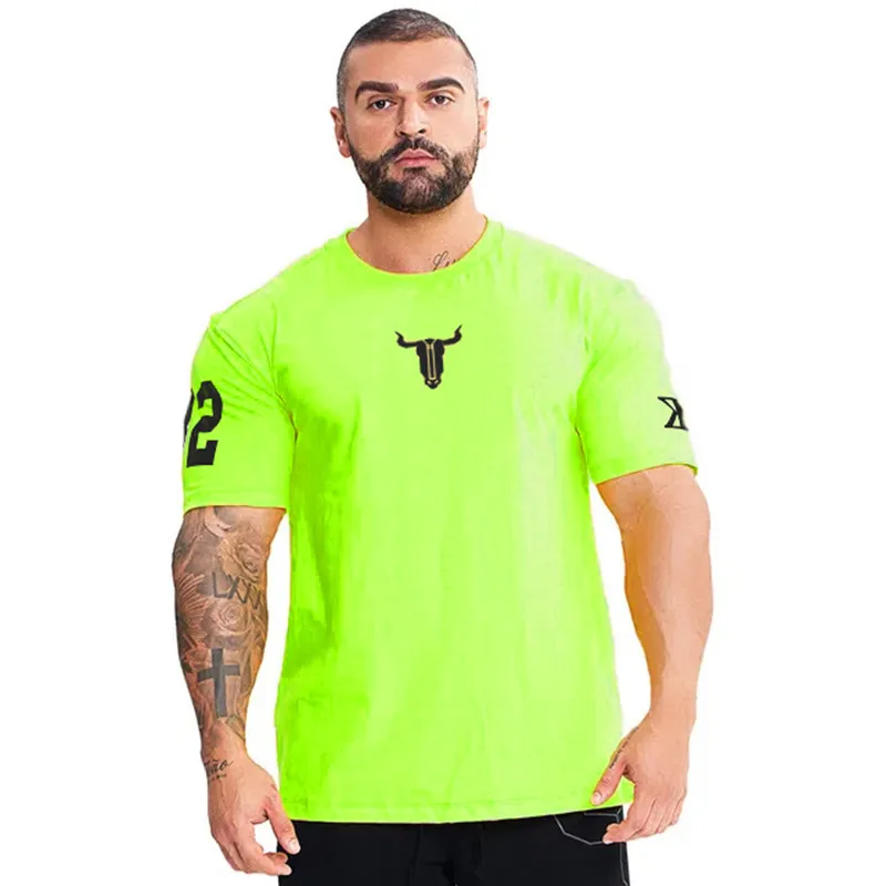 Sportskjorta Män Tops Tees Running Shirts Mens Gym T Shirt Sport Fitness Jersey Snabbtorkad Snim Fit Camiseta Running Hombre