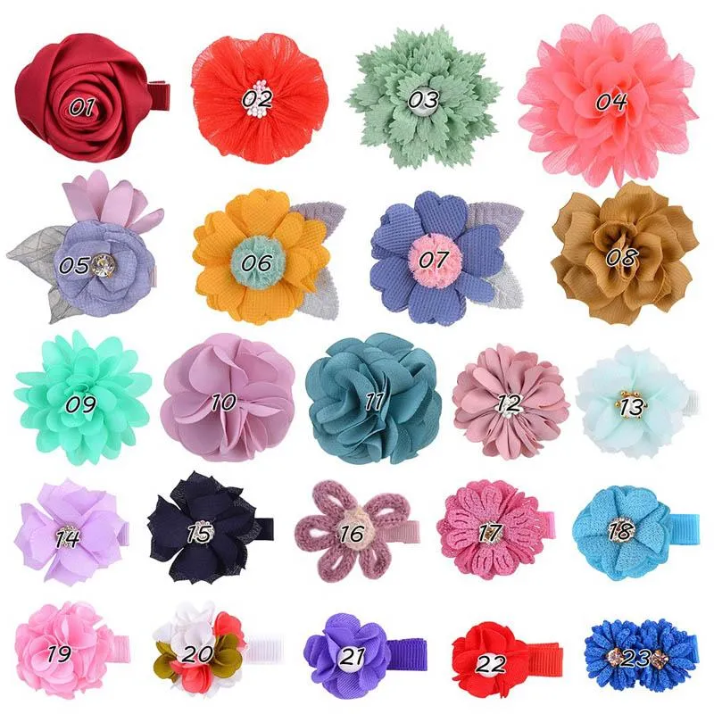 2020 INS fai da te fermagli per capelli per ragazze di fiori dolce principessa floreale mollette per bambini rosa clip per bambini BB accessori per capelli per ragazze firmate 50 pz/lotto