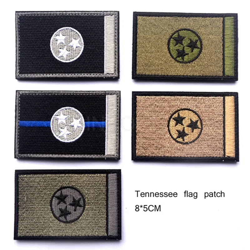 Haft Patch USA Tennessee State Flag Merale Patch Taktyczne Emblemat Odznaki Aplikacje Haftowane łaty do plecaka