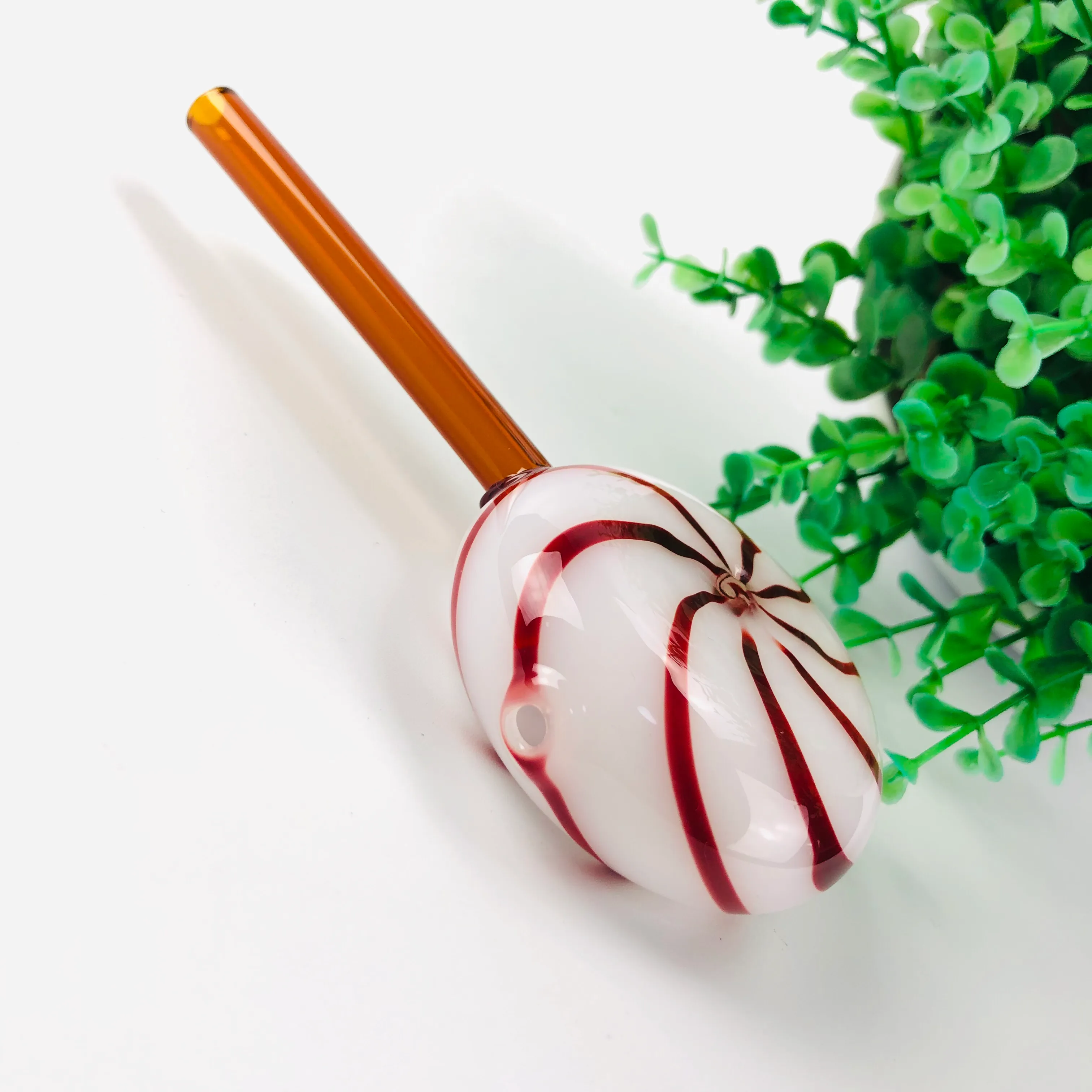 14cm Glass Lollipop Type Smoking Pipe Oil Burner Bong For