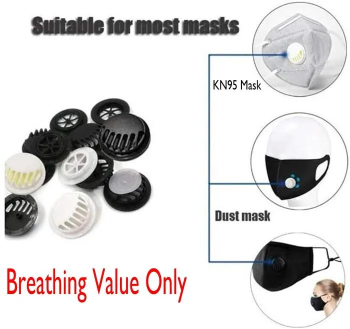 Wholesale Mask Breathing Valve For DIY Mask Accessories Homemaking One-Way Exhaust Mask Valves In Black And White FY9144