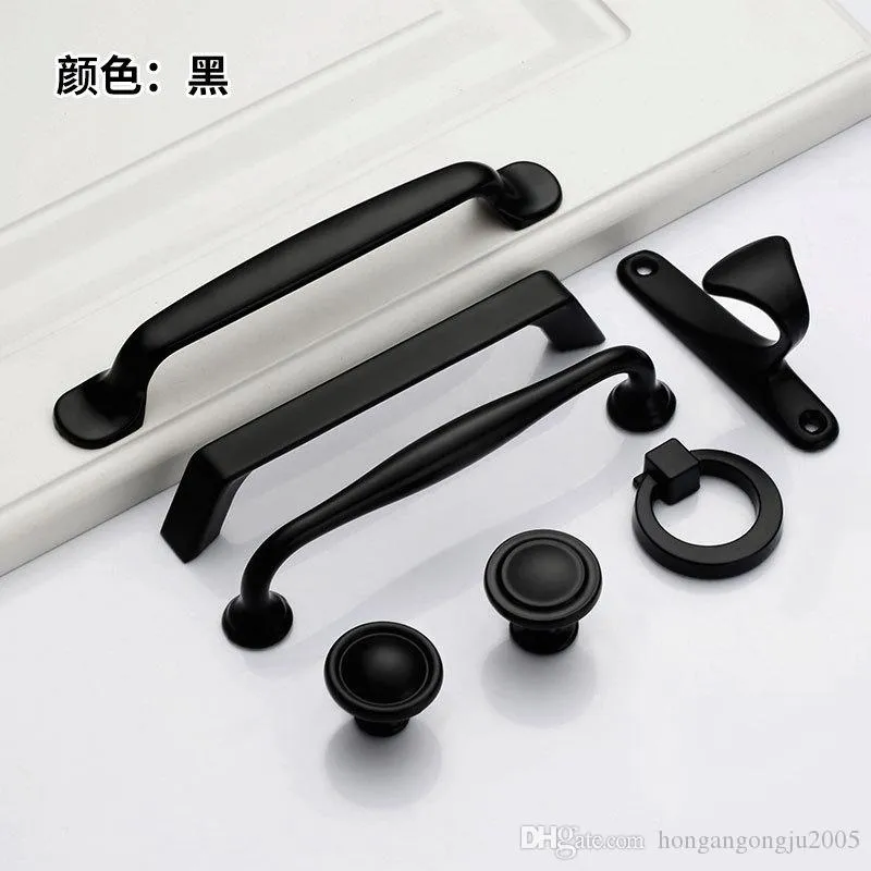 Aluminium Black Paint Cabinet Doors Handtag Pulls For Cabinets Shoe Cabinets Garderober Pull Holder Drawers Holder Wine Cabinets H200O