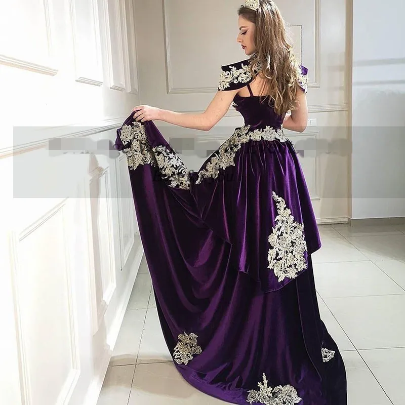 Purple Evening Dresses Sleeves | Purple Plus Size Evening Gown - Purple  Lace Mermaid - Aliexpress