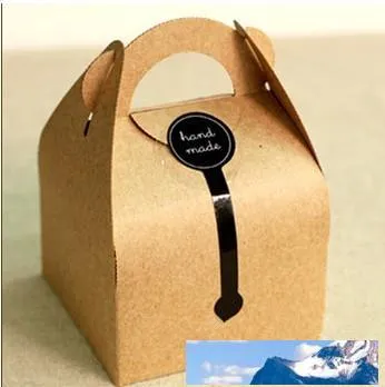 Wholesale DIY Gift Kraft Paper Handled Cake Boxes Bakery Packaging For Wedding, Festival Party Supplies, 10*10*14.5cm