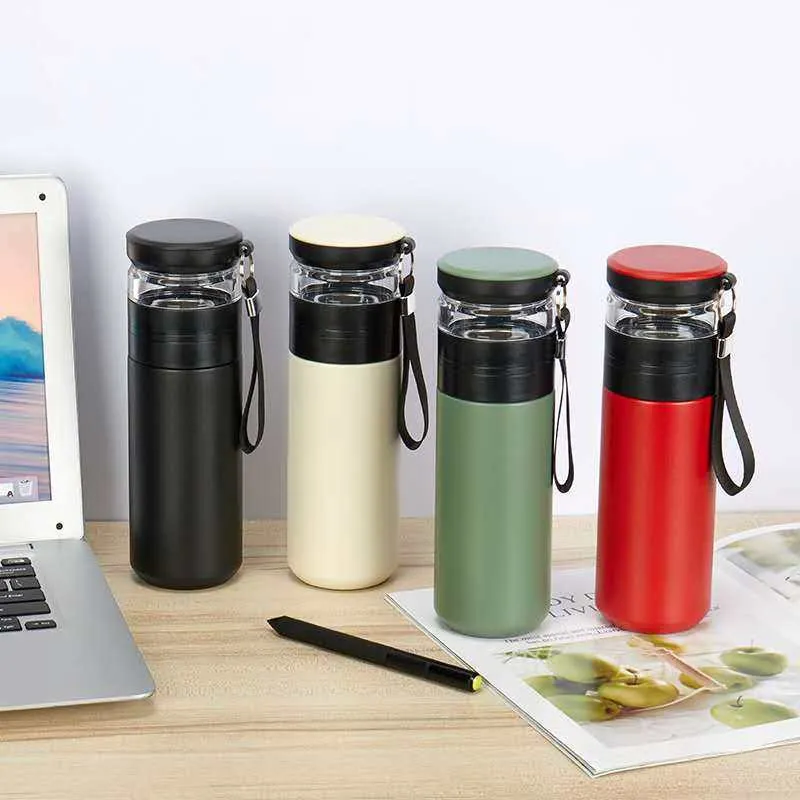 Bouteille thermos en acier inoxydable bouteille d'eau de thé bouteille d'eau portable avec infuseur de thé 500ml thermos de thé adulte