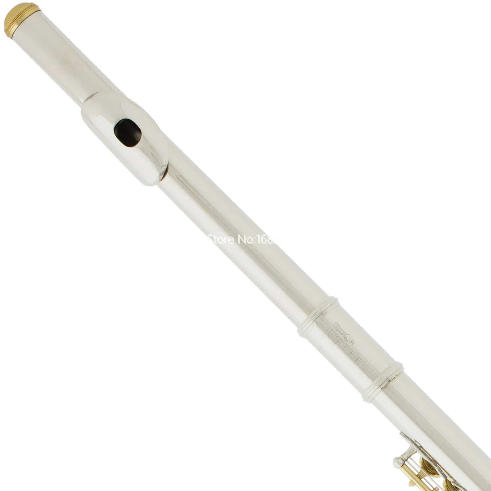 フルート、ニッケルメッキ、16キー、閉じた穴、Cチューン