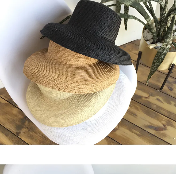 Audrey Hepburn Stil Vintage Strohhut Mit Breiter Krempe Für Damen_voghion.com