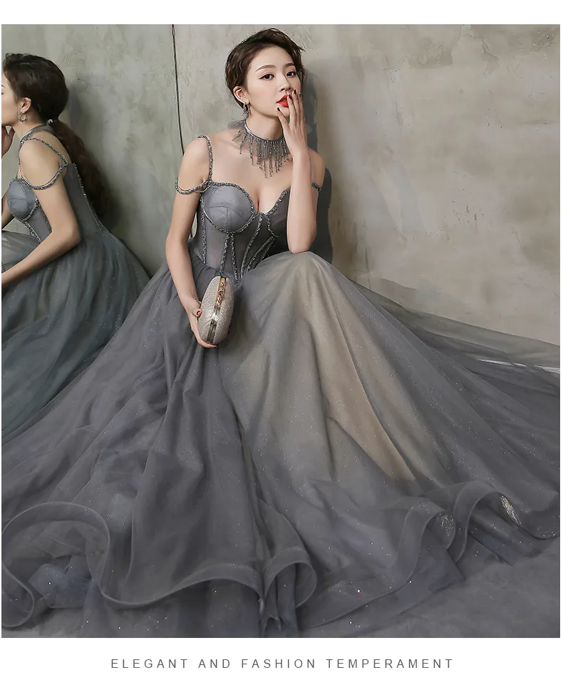 Dark grey deals ball gown
