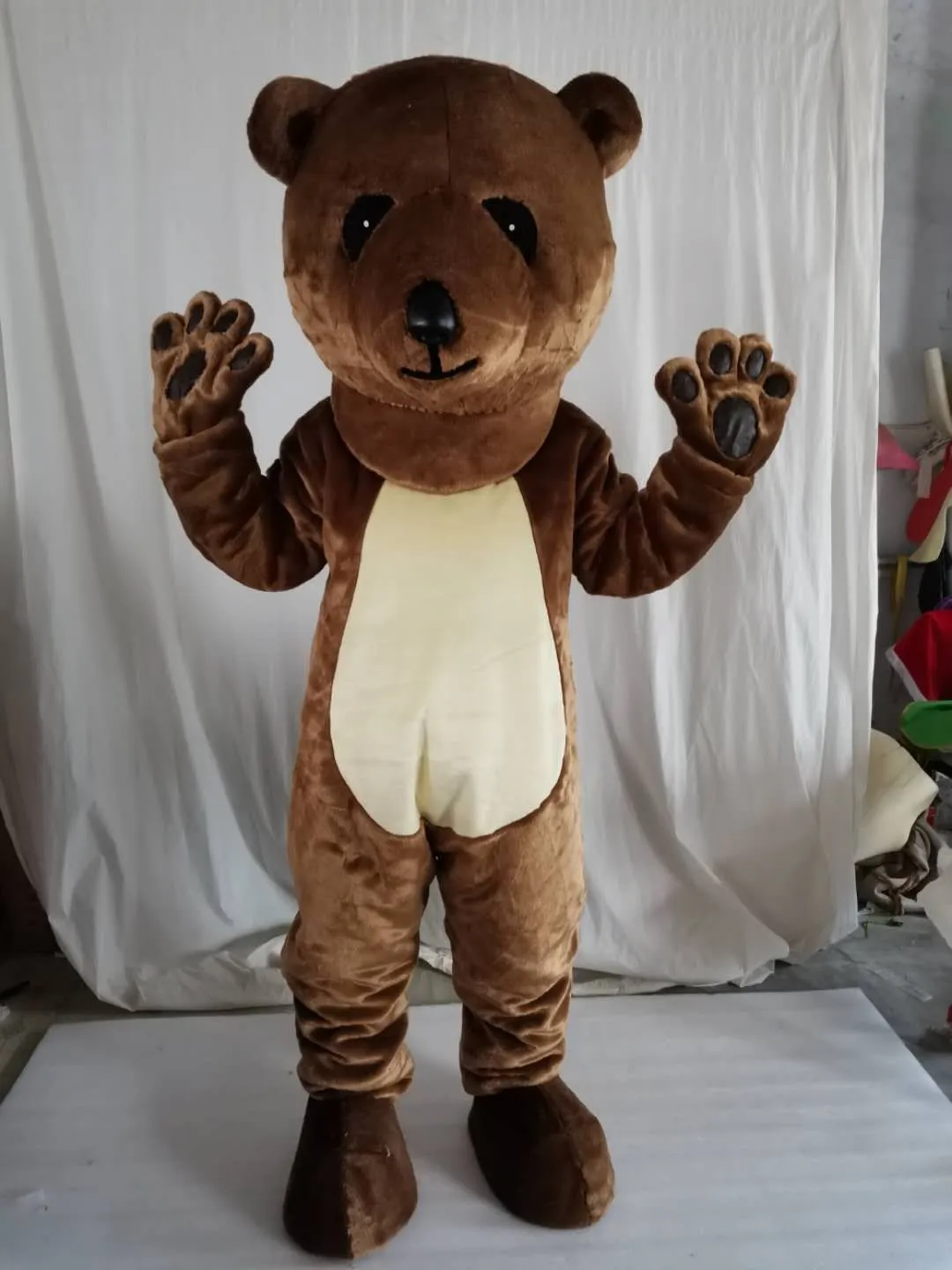 Högkvalitativa riktiga bilder Deluxe Brown Bear Mascot Kostym Anime Kostymer Reklam Maskotte Vuxen Storlek Fabriks Direkt Gratis frakt