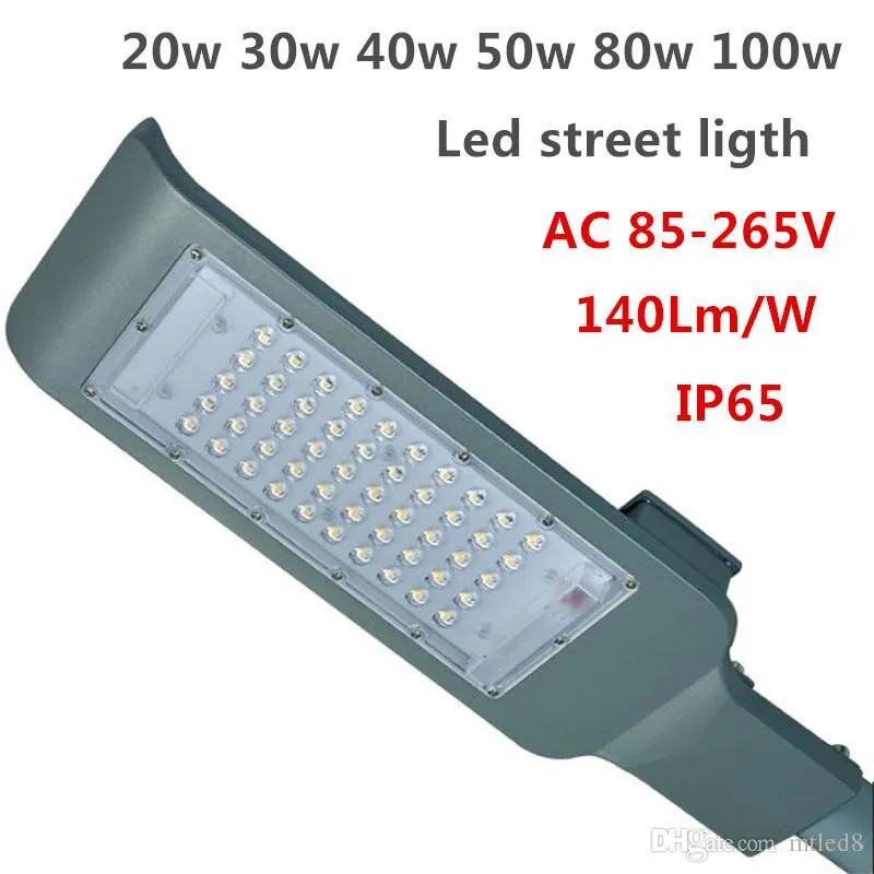 LED街灯20W 30W 40W 50W 80W 100W LED街灯SMD 3030Chip 140LM / W超薄型LED街灯