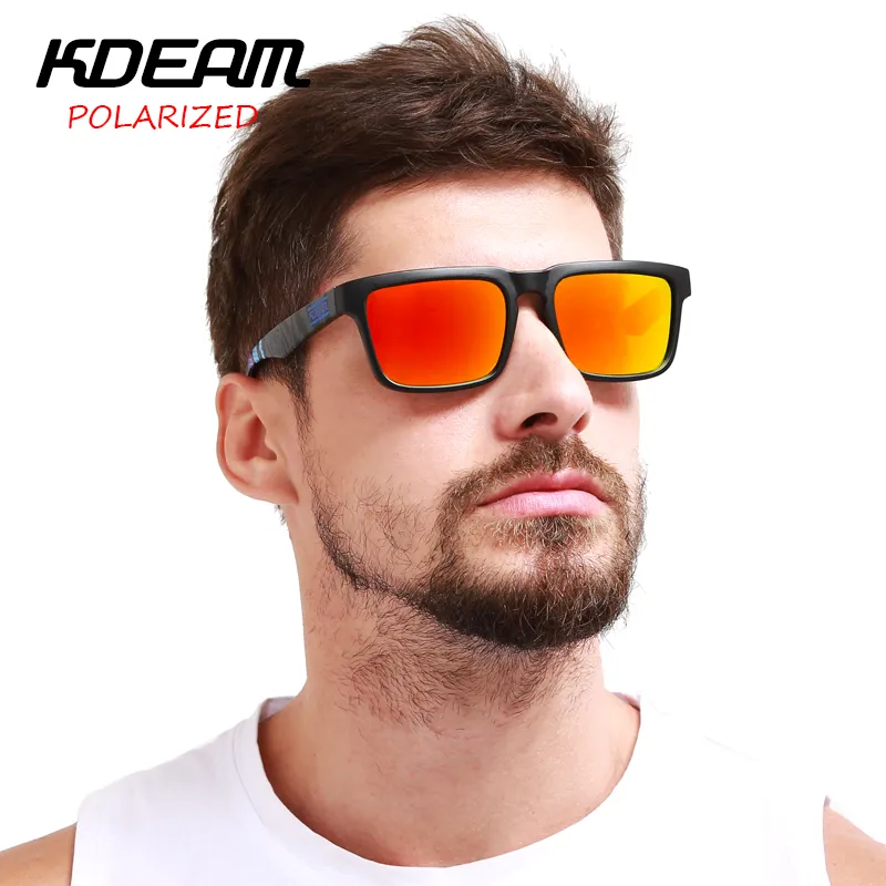 Kdeam Eyewear Reflective Coating Fashion Square Men Polarized Sunglasses  Brand Designer Summer Sun Glasses Polaroid Full Package From 13,71 €