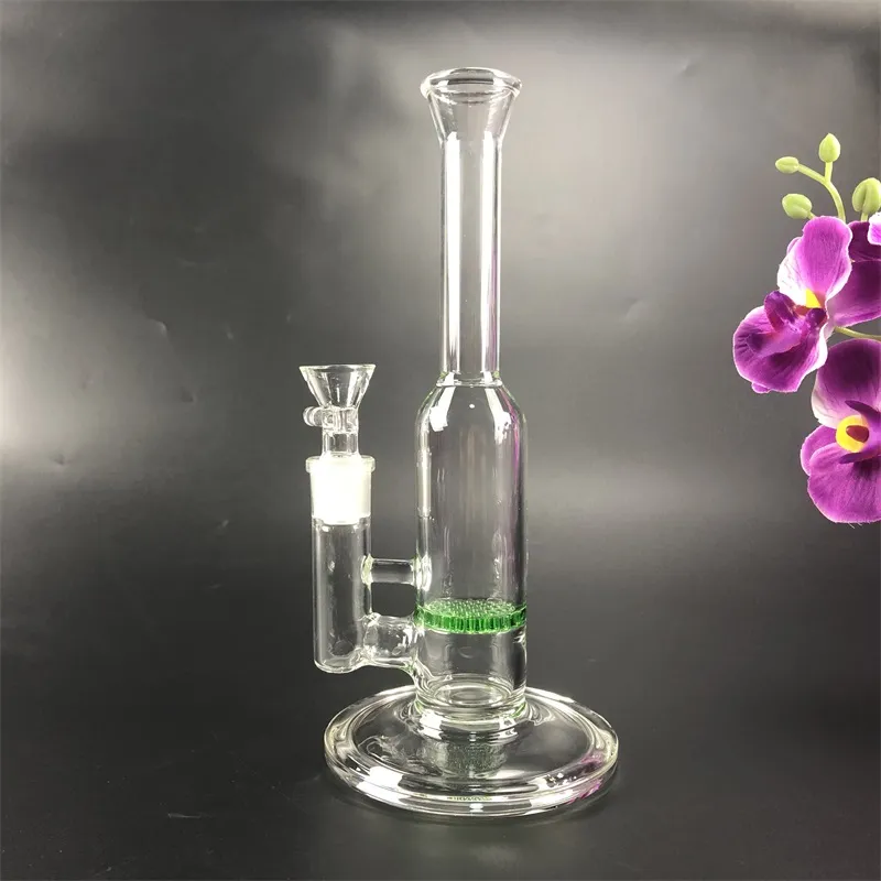 Green/Blue Honeycomb Perc Recycler Dab Rigs 9inch Glass Bongs For Smoking Accessories Chicha Shisha