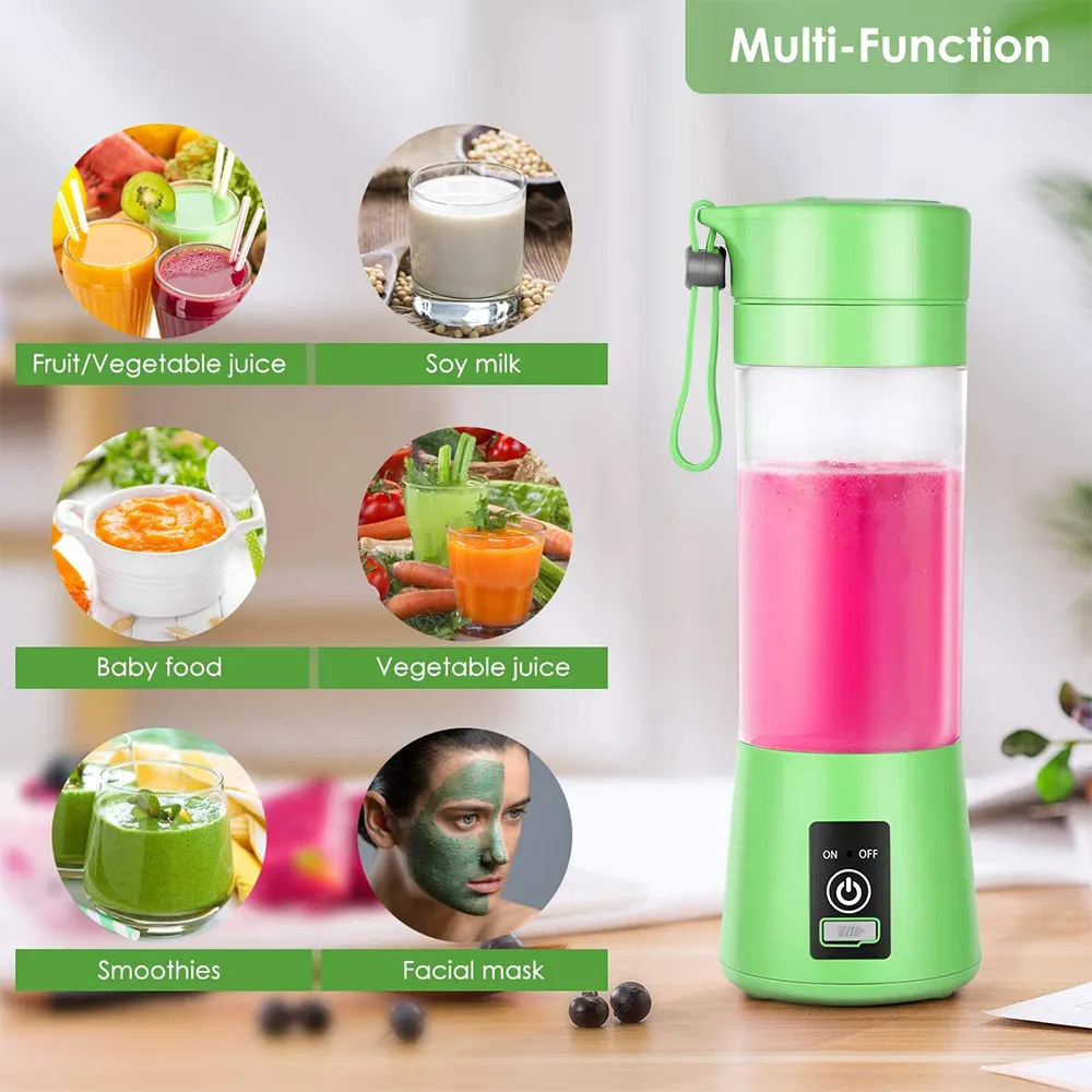 Portabel USB Electric Fruit Juicer 380 ml Personlig mixer Bärbar Mini Blender USB Juicer Cup med Retail Box306m