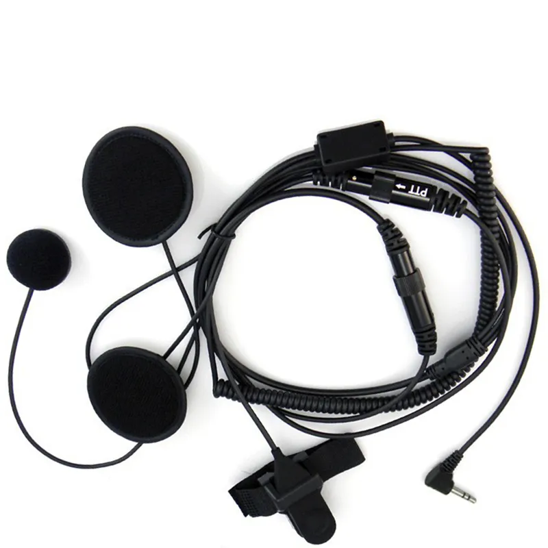 2,5 mm Full Face Fechar Motocicleta Capacete Headset PTT para Motorola Portátil Radio Walkie Talkie T5428 TLKR T80 T6 T60 T6500