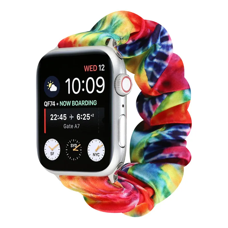 Apple 시계 용 스트랩 Iwatch 7 6 5 4 3 2 시리즈 교체 밴드 천으로 패턴 표범 카모 꽃 38mm 40mm 42mm 44mm 41mm 45mm 44mm 41mm 44mm