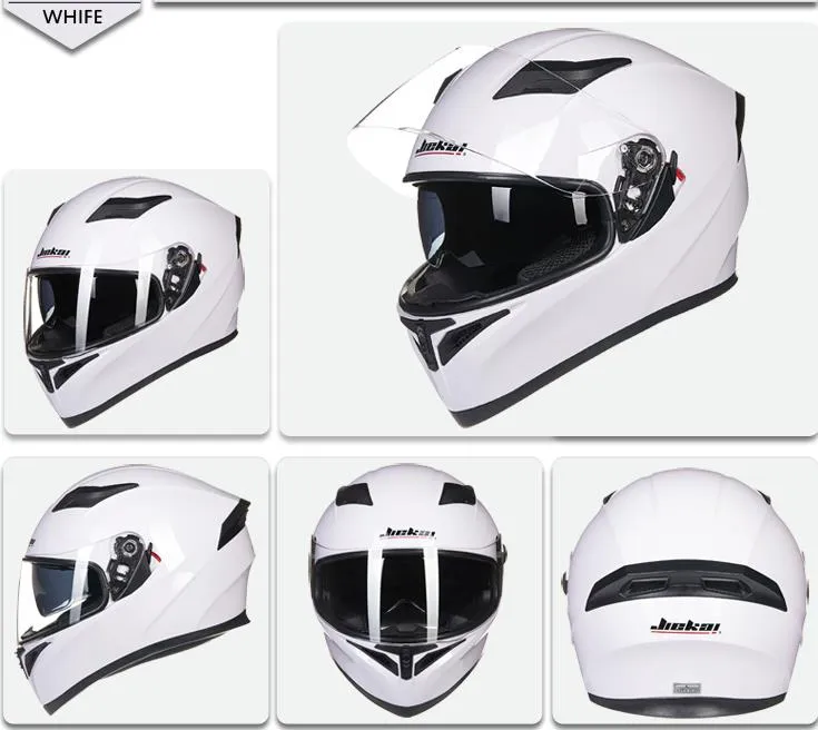 Ventas DOT aprobado Seguridad Cascos de motocicleta Casco de doble lente Casco Dual Racing Helmet Fuerte resistencia fuera del casco de carretera Jiekai