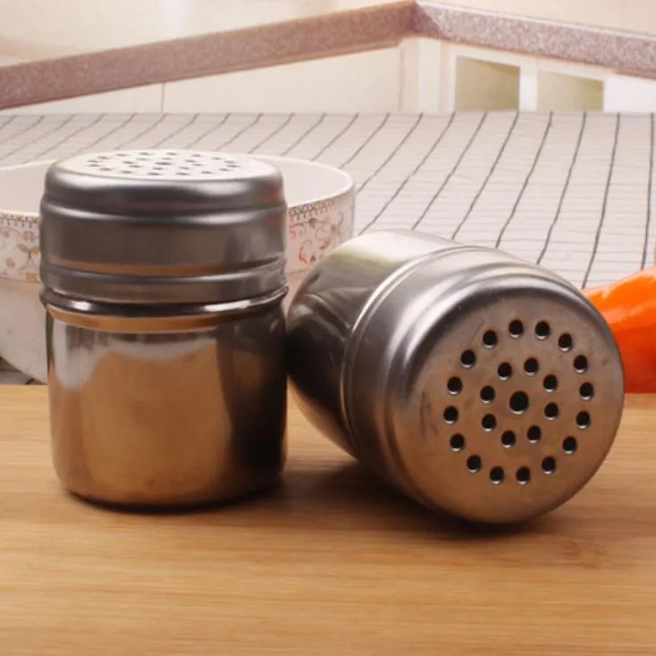 5 * 7см из нержавеющей стали Salt Shaker Jar Сахар Перец зубочистка хранения бутылки барбекю Пикник Приправа для хранения баночки SN1622