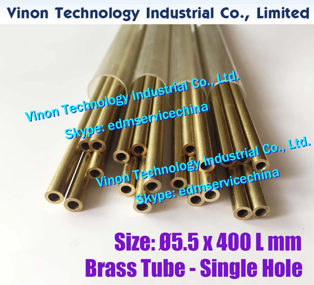 5.5x400 MM Brass Tube Single Hole , Brass EDM Tubing Electrode