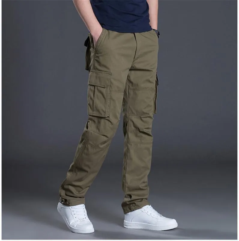 Pantaloni firmati Pantaloni larghi da uomo in cotone normale con tasche multiple Pantaloni cargo autunnali primaverili Pantaloni versatili casual 19YZ2