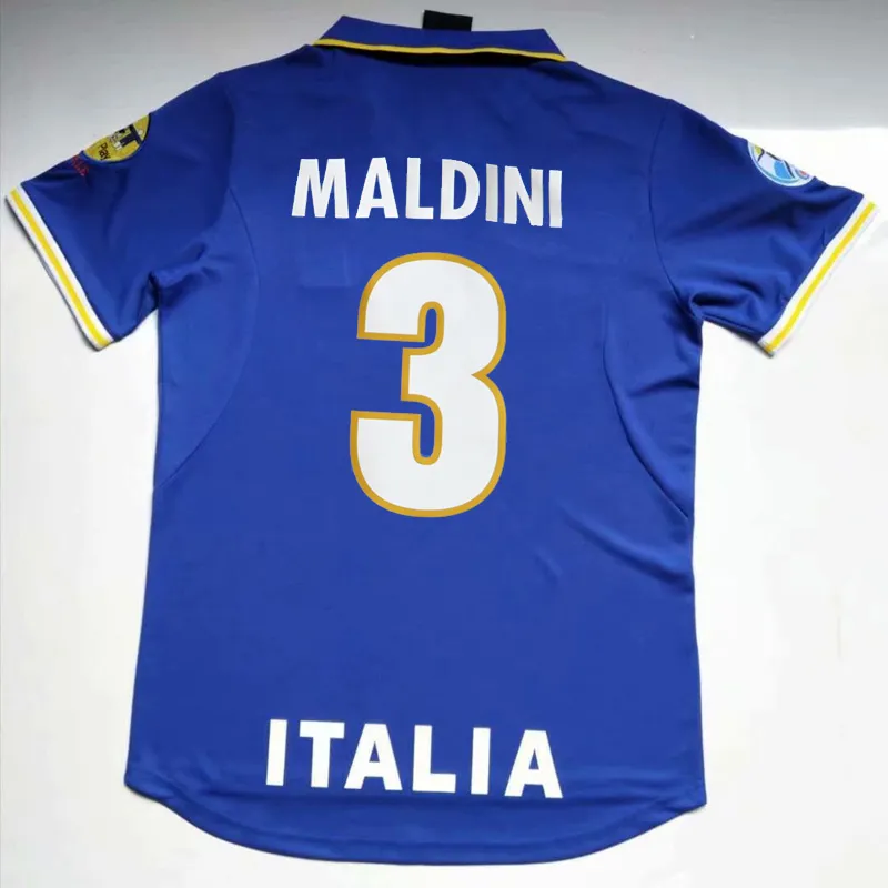 1996 1997 Italy Retro Soccer Jersey 96 97 MALDINI Football