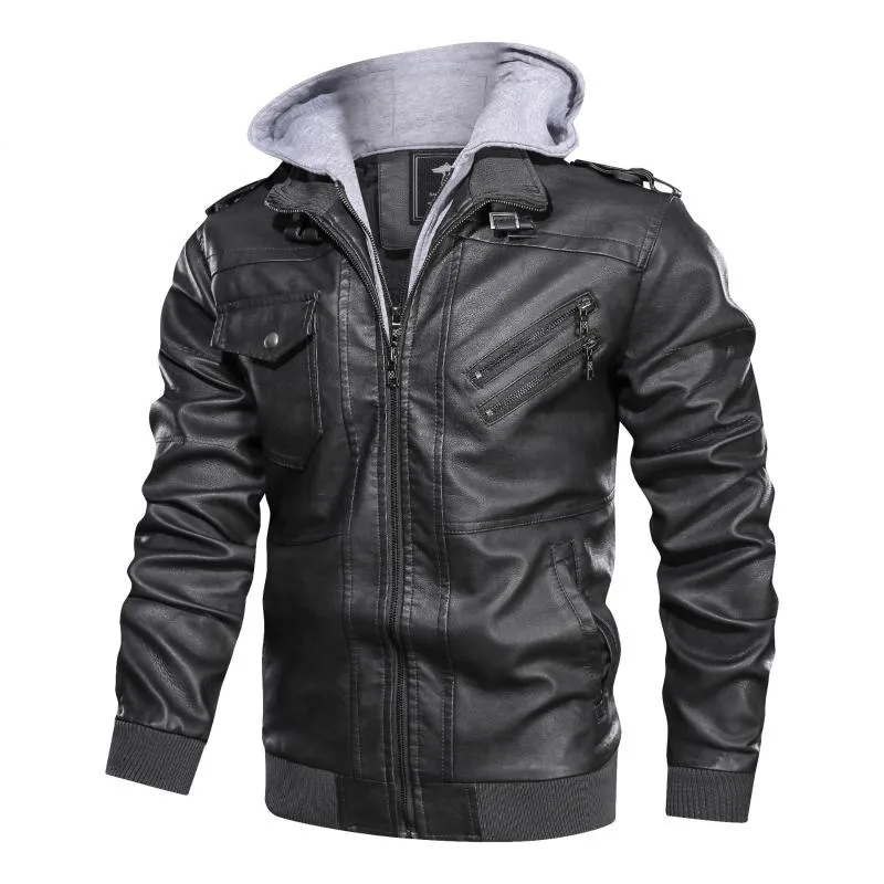 Men's Motorcycle Leather Jacket Vintage Biker Bomber, Casual PU Leather  Coat, Multi-Pocket Design, Stylish Outerwear