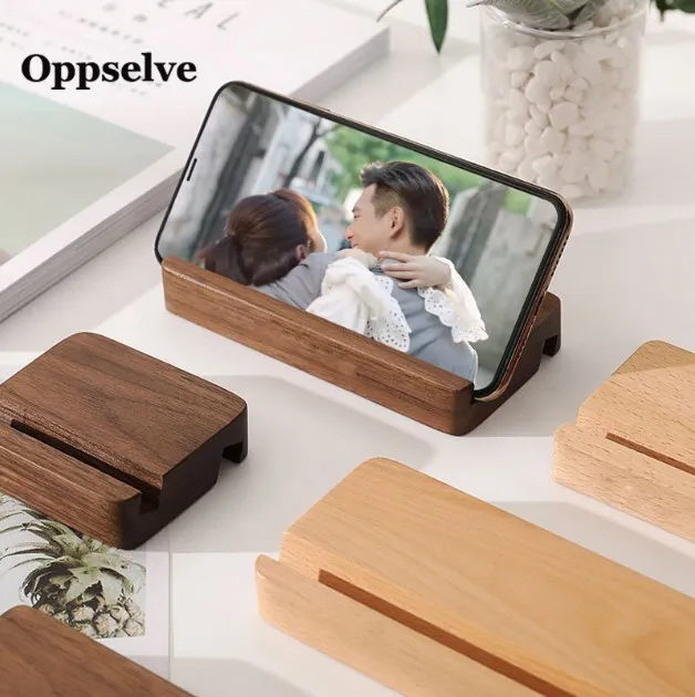 Tablet Stand Masa Desteği için Cep Telefonu Braketi için Universal Ahşap Telefon Tutucu