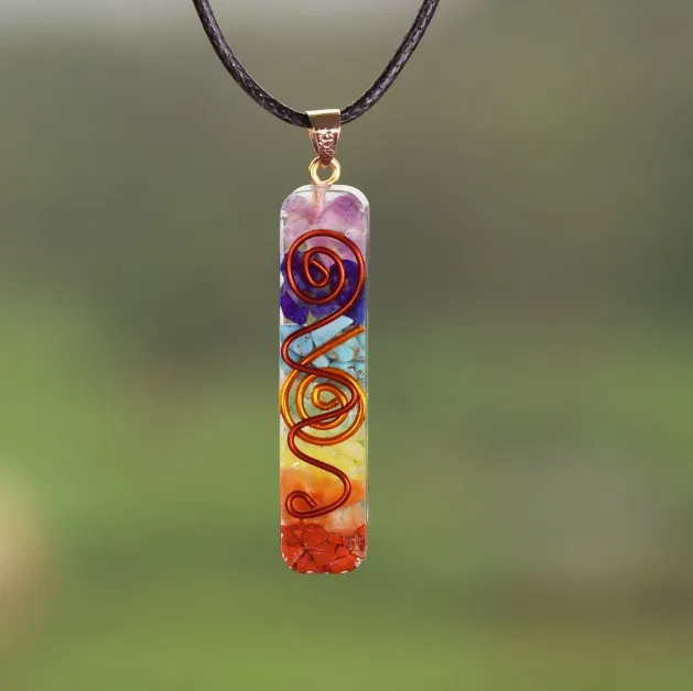 7 Chakra Orgone Energy Healing Hanger Rainbow Crystal Stones Necklace Pendulum voor handgemaakte professionele sieraden